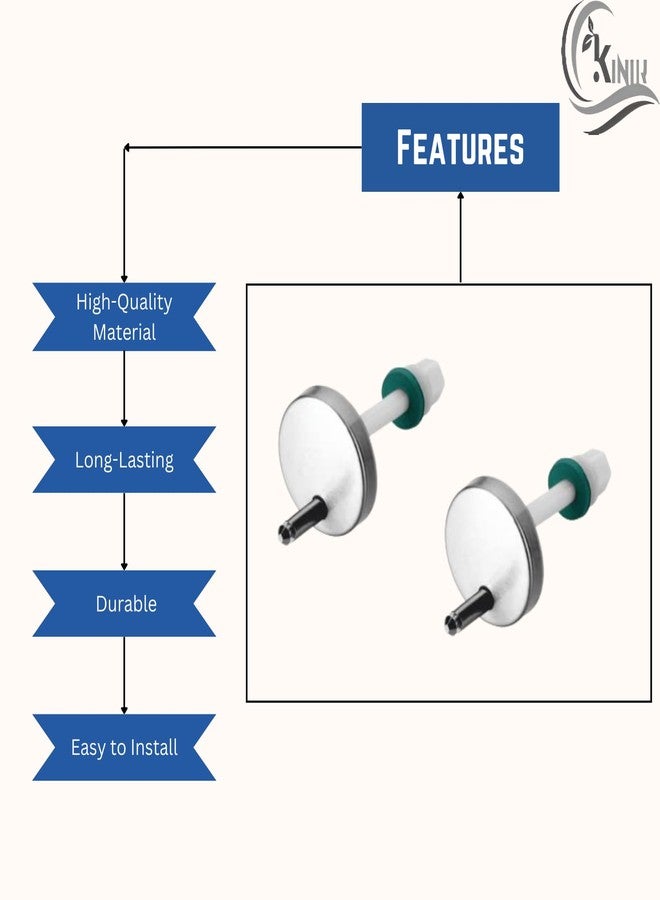 KINIK Plastic Toilet Seat Cover Hinges Hindwa Type | Durable Replacement Hinges for Standard Toilet Seats - Image 2